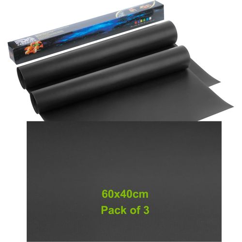 ytseazn-Surdimensionné Tapis Barbecue,60X40Cm Anti-Adhérent Tapis De Cuisson Barbecue,Set De 3 Plaque Barbecue Peut Etre Coupé,Pour Barbecue À Gaz Charbon Electrique Et Fours,Reutilisable