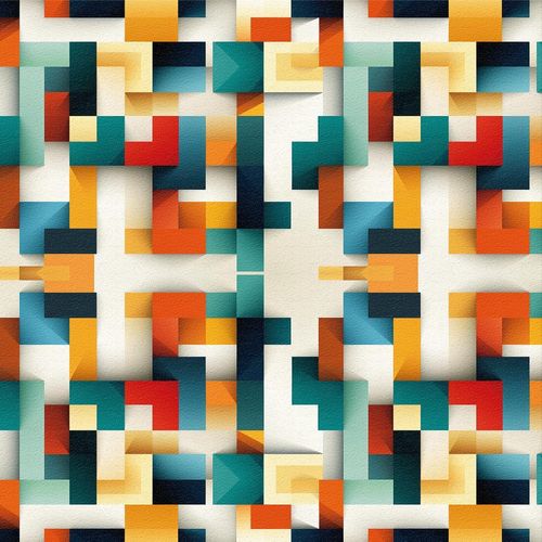ytseazn-Papier Peint Adhesif Geometrique Coloré,44 X 300Cm Papier Peint Geometrique Bleu Jaune Beige Orange Papier Peint Mosaïque Papier Peint Carreaux Papier Peint Adhesif Pour Meuble Chambre,Cuisine,Salon