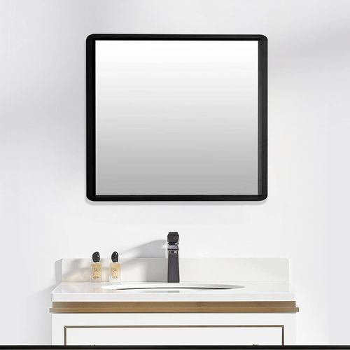 Ytseazn-Miroir De Maquillage Carré À Suspendre Avec Cadre En Métal Pour Salle De Bain,Salon,Chambre À Coucher,Décoration D'intérieur(Noir)
