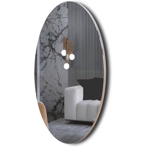 ytseazn-Miroir De Salle De Bain Ovale,Sans Cadre,Verre Ultra Clair,Panneau Arrière Épaissi En Mdf,Design Moderne Minimaliste,Suspension Horizontale Ou Verticale,64 X 37 X 2Cm