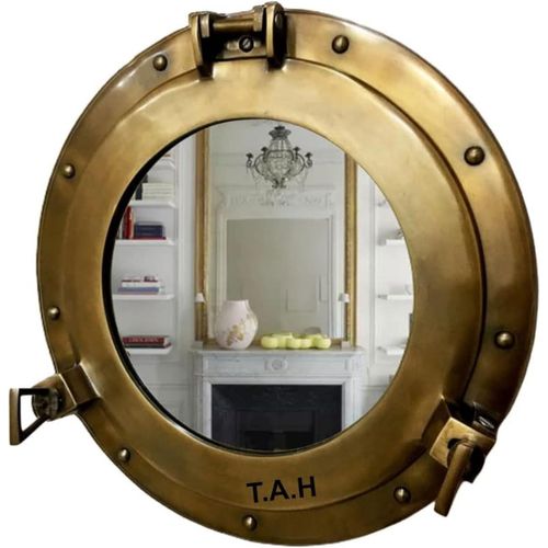 ytseazn-Miroir En Laiton Antique Hublot Mural Décoratif Nautique Pour La Maison