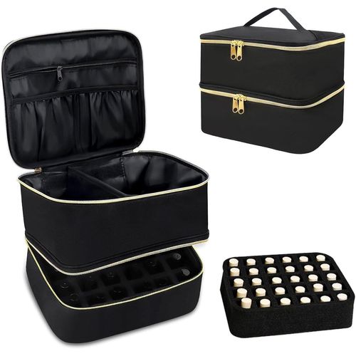 Ytseazn-Rangement Vernis A Ongle Valise Onglerie Professionnel Boite Rangement Vernis À Ongles Trousse De Rangement Pour 30 Bouteilles De Vernis À Ongles Et Fournitures D'ongles 