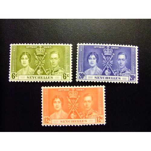 51 Seychelles 1937 / Couronnement Du Roi Gorge Vi / Yvert 115 / 117 Mh Stanley 132 / 134 Mh