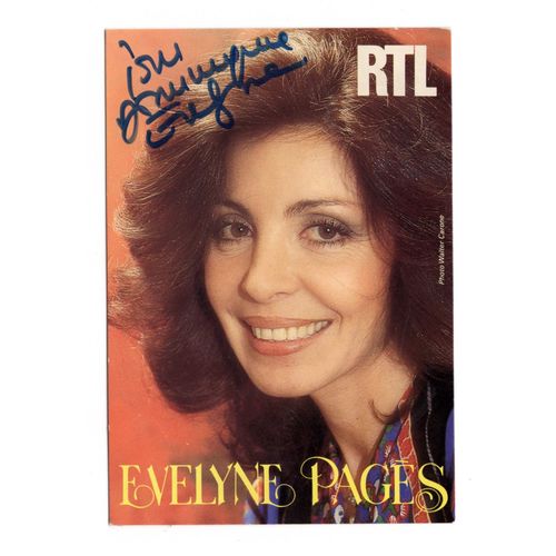 Autographe De Evelyne Pages Sur Carte Rtl