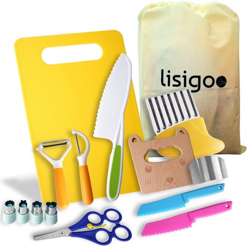 Shiba-Kit Couteau Cuisine Enfant - Couteau Enfant Qui Ne Coupe Pas - Couteau Montessori - Set Ustensile Cuisine Enfant Avec Protèg[3