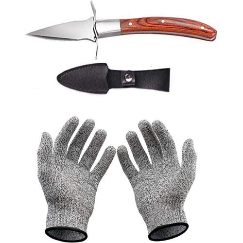 SHIBA-Ensemble couteau à huîtres et gants résistants aux coupures, ouvre-huîtres et gants de protection pour coquillages ou fromag[1