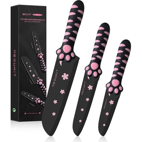 Shiba-3 Pièces Set Couteau Cuisine, Couteaux De Cuisine Professionnels En Acier Inoxydable, Set De Couteaux Aiguisés Couteau De Ch[1