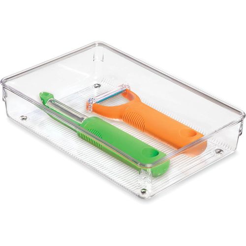 Shiba-Idesign Linus Boite Stockage Pour Tiroir, Grand Bac Plastique Pour Couverts Et Autres Accessoires, Transparent, 15,2 X 22,9 [8