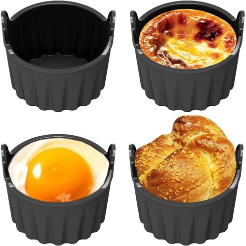 Shiba-Moule Silicone Air Fryer, Plat Silicone Air Fryer, Moule Air Fryer Réutilisable Plat Pour Air Fryer, Cuit Oeuf Micro Onde Mo[3