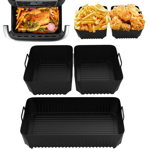 SHIBA-Lot de 3 moules en silicone pour Ninja Foodi AF500EU 10,4 l, accessoires Airfryer pour Ninja Foodi Max Dual Zone, accessoire[1