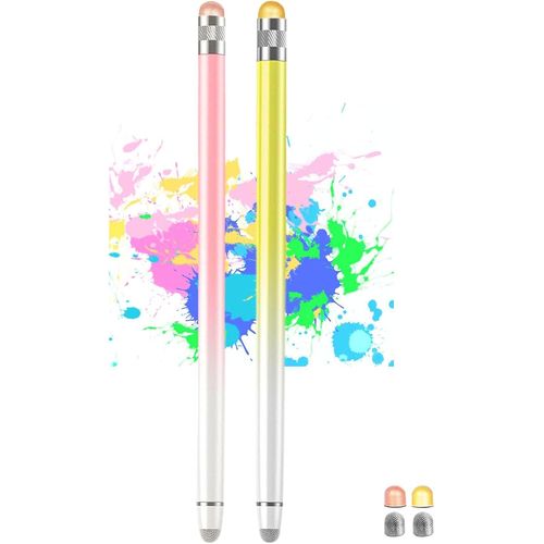 SHIBA-Lot de 2 stylets 2 en 1 pour écran tactile et 4 pointes supplémentaires pour iPad Pro/Mini/Air/iPhone/Samsung Galaxy et ains[6