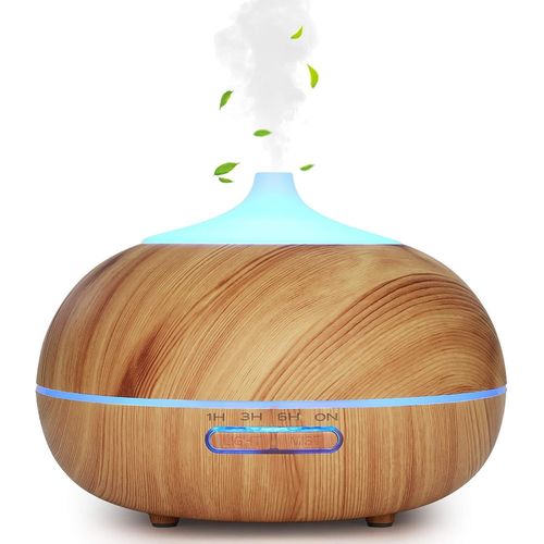 SHIBA-300ML Diffuseur Huiles Essentielles Electrique, Humidificateur d'air Ultrasonique Arrêt Automatique / 7 Lumières de Couleur [1