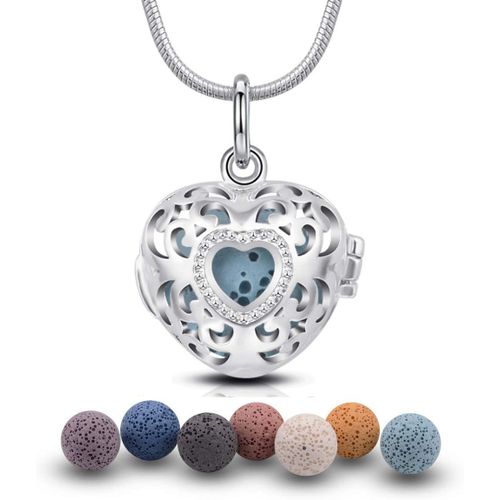 Shiba-Aromathérapie Huiles Collier Diffuseur Essentielles Pour Femmes Collier Pendentif Filles Bijoux Cadeau Avec 7 Pcs Pierre De [9