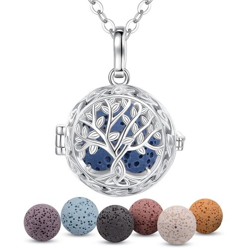 Shiba-Aromathérapie Huiles Collier Diffuseur Essentielles Pour Femmes Collier Pendentif Filles Bijoux Cadeau Avec 7 Pcs Pierre De [9