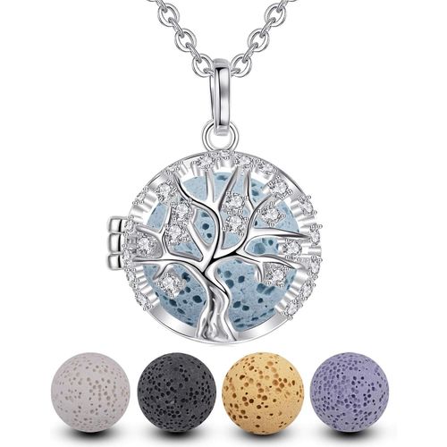 Shiba-Aromathérapie Huiles Collier Diffuseur Essentielles Pour Femmes Collier Pendentif Filles Bijoux Cadeau Avec 7 Pcs Pierre De [9