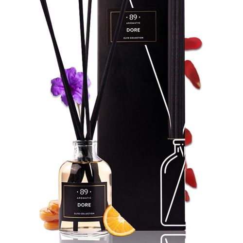 SHIBA-Diffuseur de parfum d'ambiance Reed avec 6 bâtonnets parfumés ¿ Caramel de qualité supérieure, orange, parfum d'huile essent[1
