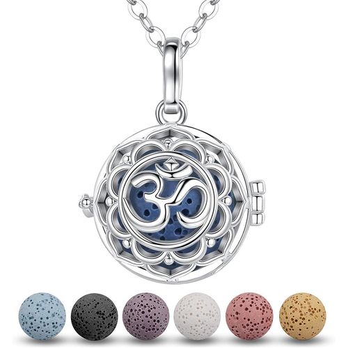 Shiba-Aromathérapie Huiles Collier Diffuseur Essentielles Pour Femmes Collier Pendentif Filles Bijoux Cadeau Avec 7 Pcs Pierre De [9