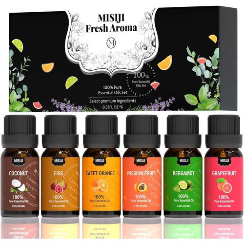 SHIBA-Lot de 6 huiles essentielles pour diffuseur pour la maison, pour aromathérapie, linge, fabrication de bougies et de savon, h[4