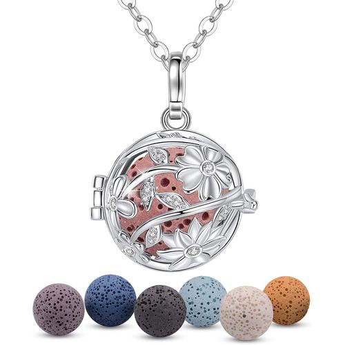 Shiba-Aromathérapie Huiles Collier Diffuseur Essentielles Pour Femmes Collier Pendentif Filles Bijoux Cadeau Avec 7 Pcs Pierre De [9