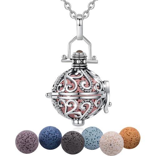 Shiba-Aromathérapie Huiles Collier Diffuseur Essentielles Pour Femmes Collier Pendentif Filles Bijoux Cadeau Avec 7 Pcs Pierre De [9