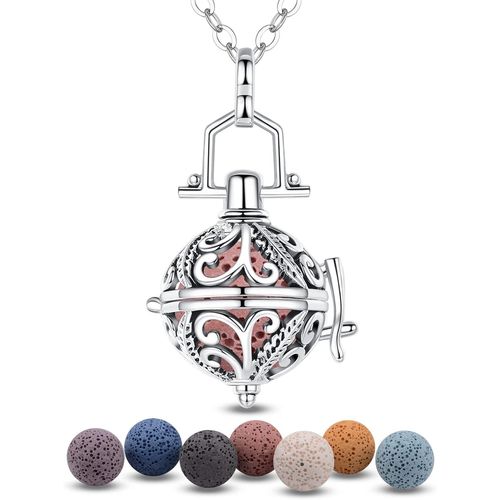 Shiba-Aromathérapie Huiles Collier Diffuseur Essentielles Pour Femmes Collier Pendentif Filles Bijoux Cadeau Avec 7 Pcs Pierre De [9