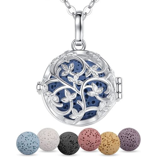 Shiba-Aromathérapie Huiles Collier Diffuseur Essentielles Pour Femmes Collier Pendentif Filles Bijoux Cadeau Avec 7 Pcs Pierre De [9