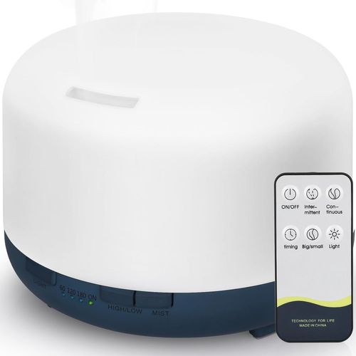 SHIBA-Diffuseurs d'huiles Essentielles 450 ML, Humidificateur d'aromathérapie à Ultrasons à Arôme électrique Lumière LED Romantiqu[2