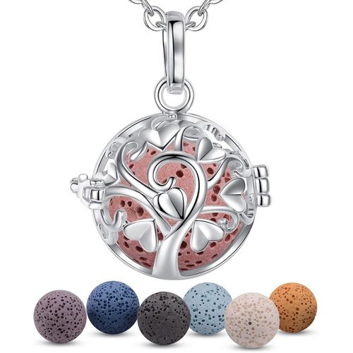 Shiba-Aromathérapie Huiles Collier Diffuseur Essentielles Pour Femmes Collier Pendentif Filles Bijoux Cadeau Avec 7 Pcs Pierre De [9