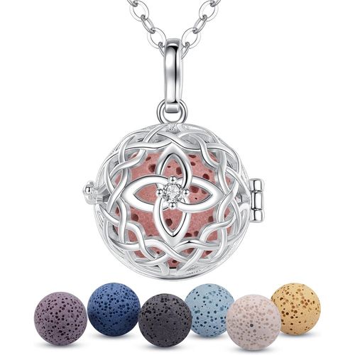 Shiba-Aromathérapie Huiles Collier Diffuseur Essentielles Pour Femmes Collier Pendentif Filles Bijoux Cadeau Avec 7 Pcs Pierre De [9