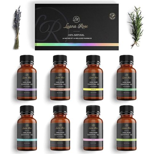SHIBA-Coffret d'Huiles Essentielles - 100% Végan & Naturel - 8 Arômes d'Huiles pour Diffuseur electrique - fragance pour Bougie Va[1