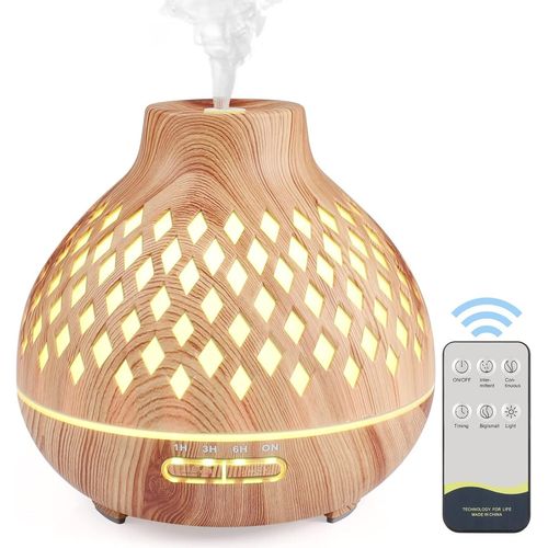 SHIBA-Diffuseur d'Huiles Essentielles 400ML, Diffuseur de Parfum Electrique avec Télécommande Humidificateur Ultrasonique Diffuseu[2