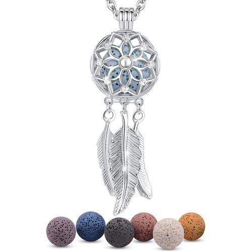 Shiba-Aromathérapie Huiles Collier Diffuseur Essentielles Pour Femmes Collier Pendentif Filles Bijoux Cadeau Avec 7 Pcs Pierre De [9