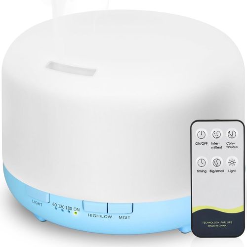 SHIBA-Diffuseurs d'huiles Essentielles 450 ML, Humidificateur d'aromathérapie à Ultrasons à Arôme électrique Lumière LED Romantiqu[2
