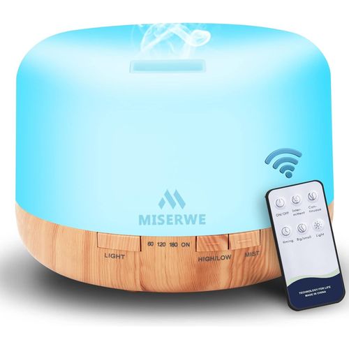 Shiba-Diffuseur D'huiles Essentielles 500 Ml Mode Brume Réglable Et Arrêt Automatique Sans Eau Avec Télécommande Sans Fil, 7 Coul[9