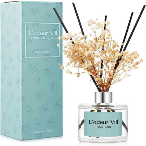 Shiba-Diffuseur De Parfum Maison, Pêche 200ml Avec Diffuseur Bâtonnets Diffuseur De Parfum, Batonnets Diffuseur Parfum, Reed Diffu[2