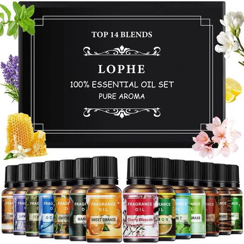 SHIBA-Kit Huiles Essentielles 8x10ML, Huile Essentielle Aromathérapie Pures & Naturelle pour Diffuseurs, Massage, Yoga,pour Diffus[1