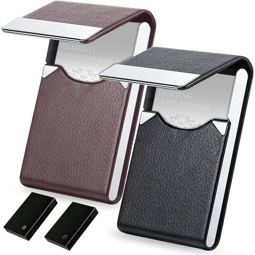 Shiba-Lot De 2 Étuis Pour Cartes De Visite, Fermeture Magnétique, Rangement Pour Cartes De Visite, Avec Boîte D'emballage Noire, H[1