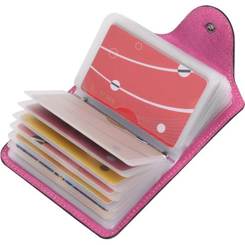 SHIBA-Porte Cartes de Crédit Femmes Homme Cuir 20 Fentes (N-Rose)[1364]