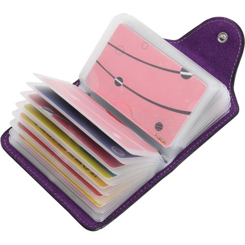 Shiba-Porte Cartes De Crédit Femmes Homme Cuir 20 Fentes (N-Violet)[1363]