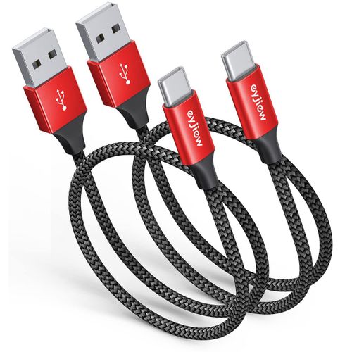 SHIBA-Cable USB vers USB C 50cm, Cable Court USBC 50CM Charge Rapid 3A Fil Chargeur Type C Tress¿¿ Cordon pour Galaxy A16 A26 A55 [2