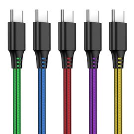 SHIBA-Câble USB C 2m 5 Pack Cable USB Type C Chargeur Type- C en PVC Rapide Chargeur pour Samsung Galaxy S9+/S9/S8,Note 8,Huawei P[3