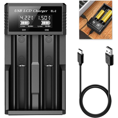 Shiba-Chargeur De Piles 18650, Intelligent Chargeur De Batterie 26650, Chargeur Rapide Avec Écran Lcd, Chargeur Universel Pour Bat[1