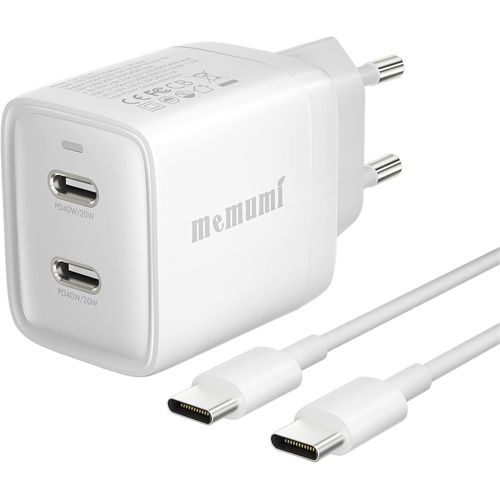 Shiba-Chargeur Usb C 40w, Dual Usb-C Chargeur Rapide Avec 1.5 M Câble Usb C, Pd Gan3 Chargeur Compatible Avec Iphone 15 Pro Max/14[2