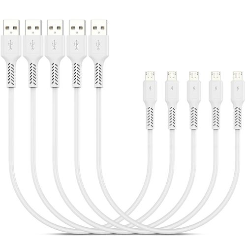 Shiba-Câble Micro Usb Court 0.3m, Lot De 5 Sync Et Charge 30cm Chargeur Rapide Android Câble Compatible Avec Samsung Galaxy S7 S6[3