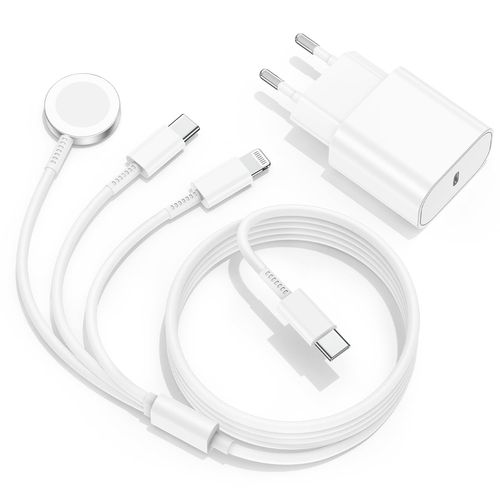 Shiba-Chargeur Apple Watch Usb C, 3 En 1 Câble 2m De Iwatch Iphone Chargeur Rapide Pour Apple Watch Series 9/8/7/6/Se/5/4/3/Ultra/[1