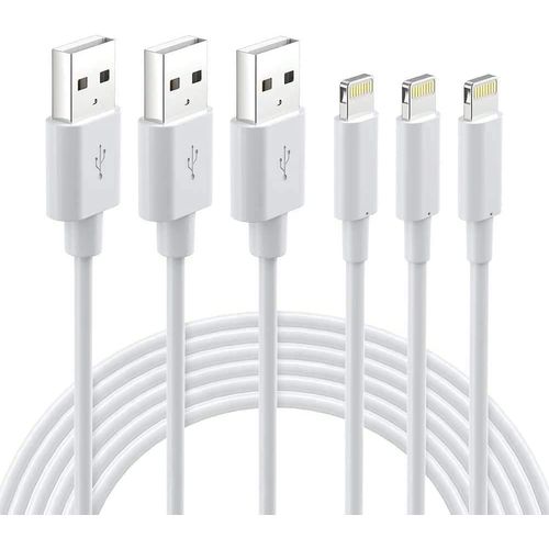 Shiba-Lot De 3 Câble De Chargeur Iphone 2m, Câble Lightning Mfi Certifié, Fil Recharge Iphone Compatible Avec Iphone 11 12 13 14 P[3