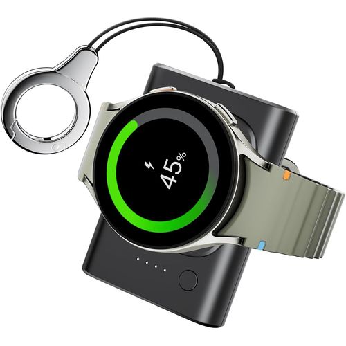 Shiba-Chargeur Sans Fil Pour Samsung Watch 7, Chargeur Portable 1800mah Avec Porte-Clés, Usb C Chargeur Magnétique Pour Samsung Ga[3