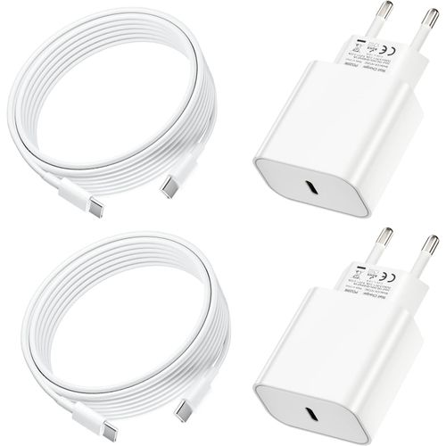 Shiba-Lot De 2 Pour Chargeur Iphone 16/15, 20w Chargeur Usb C Rapide Avec 2m Câble Usb C Vers Usb C Pour Iphone 16/15/15/16 Pro/15[1