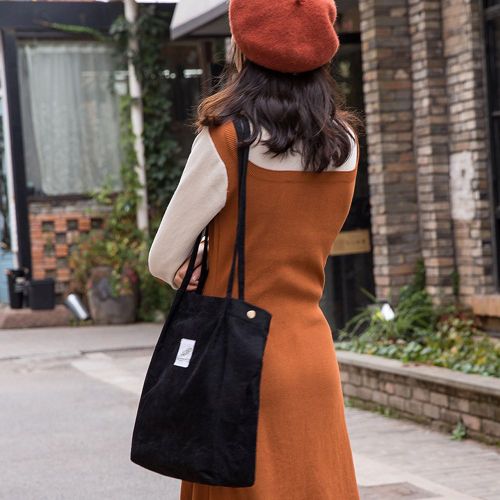 Sac a main en toile tendance et decontracte pour femme (noir)