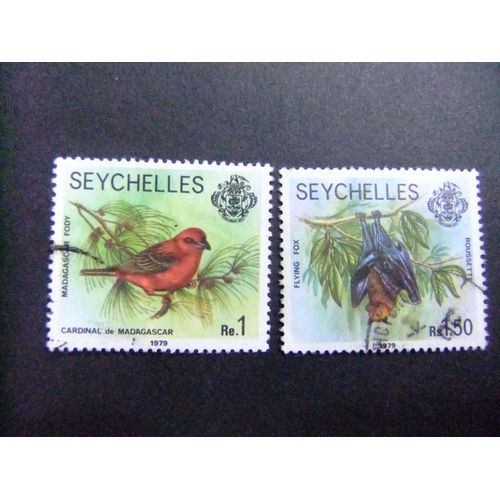 51 Seychelles 1980 / Faune Oiseaux / Yvert 440 + 441 Fu
